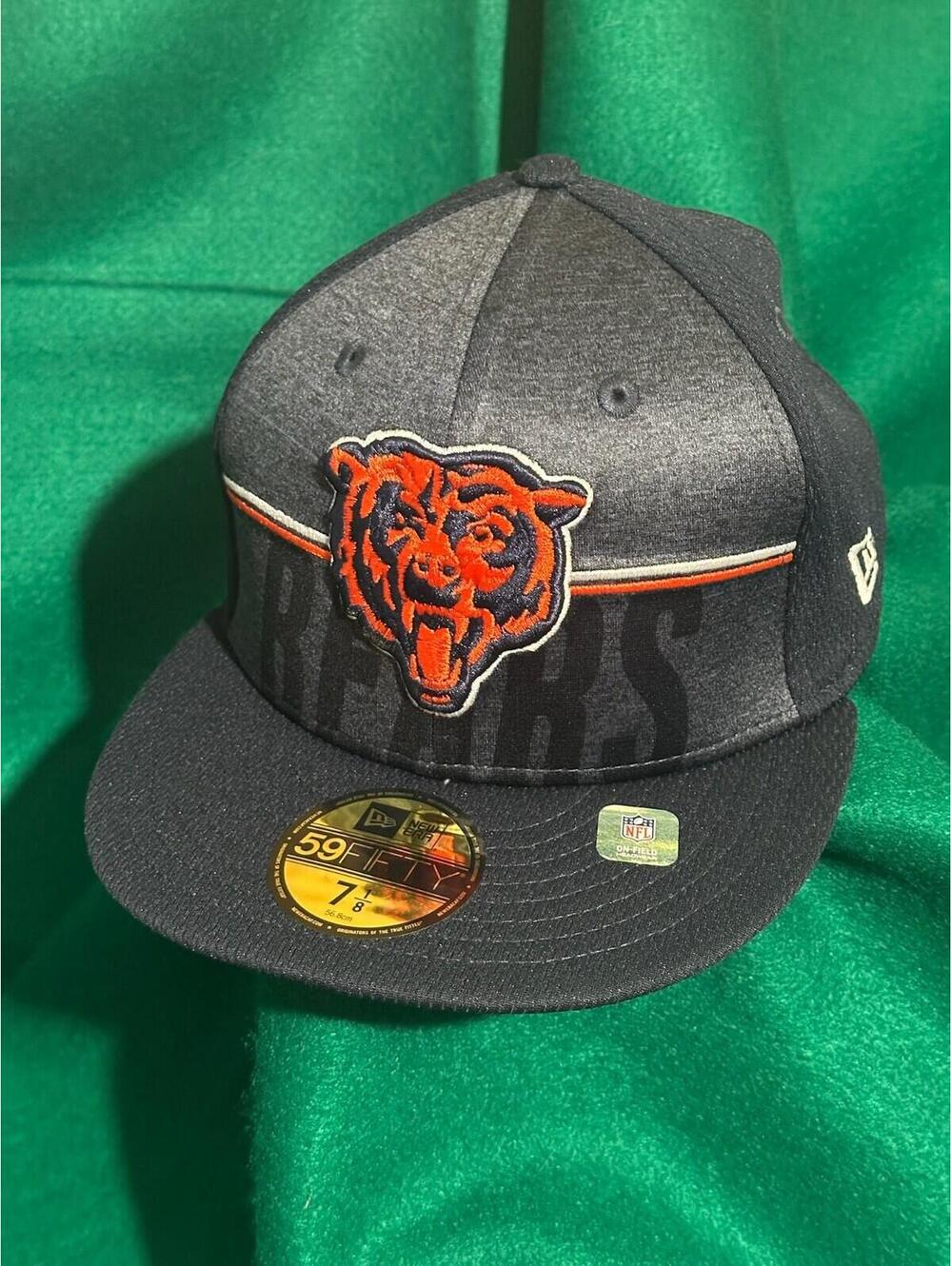 Chicago Bears Team Logo Horizon Line New Era 59FIFTY Navy Heather Fitted 7-1/8